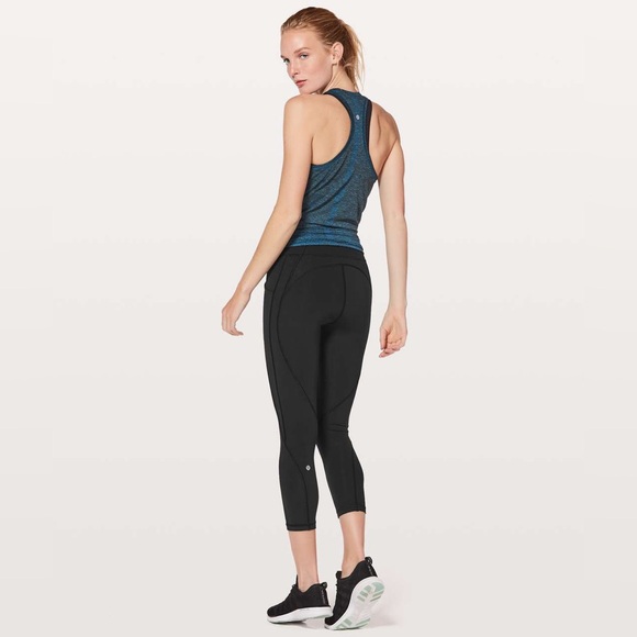 Lululemon Black Time To Sweat Crop 23” Size 4 - Picture 1 of 7